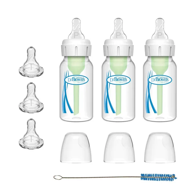dr-brown-s-preemie-flow-bottle-set-3-pack-with-preemie-and-level-t-nipples-4-oz- image 1