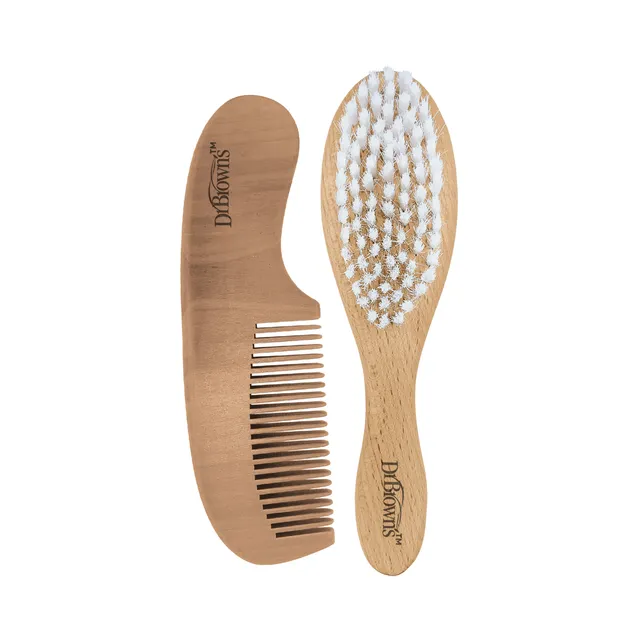 dr-brown-s-soft-and-safe-baby-brush-comb-gentle-newborn-hair-care-cradle-cap-rel image 1