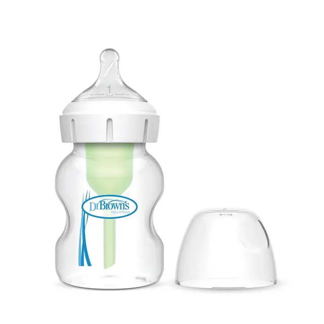 dr-brown-s-natural-flow-anti-colic-options-wide-neck-baby-bottle-with-level-1-sl image 1