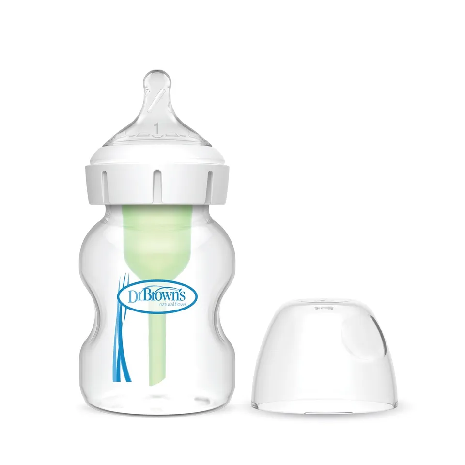 dr-brown-s-natural-flow-anti-colic-options-wide-neck-baby-bottle-with-level-1-sl image 1