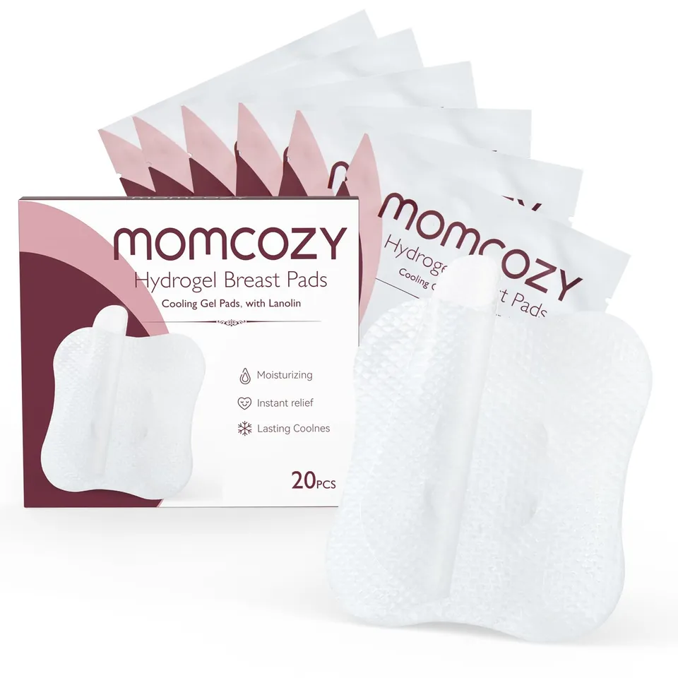 momcozy-hydrogel-nursing-pads-with-lanolin-20-count-individually-wrapped-instant image 1