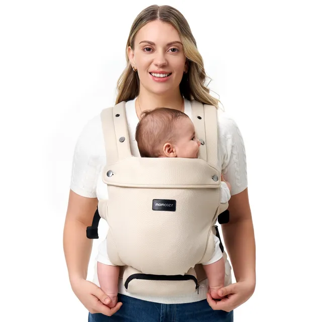 momcozy-newborn-baby-carrier-ergonomic-lightweight-for-7-24lbs-airmesh-khaki image 1
