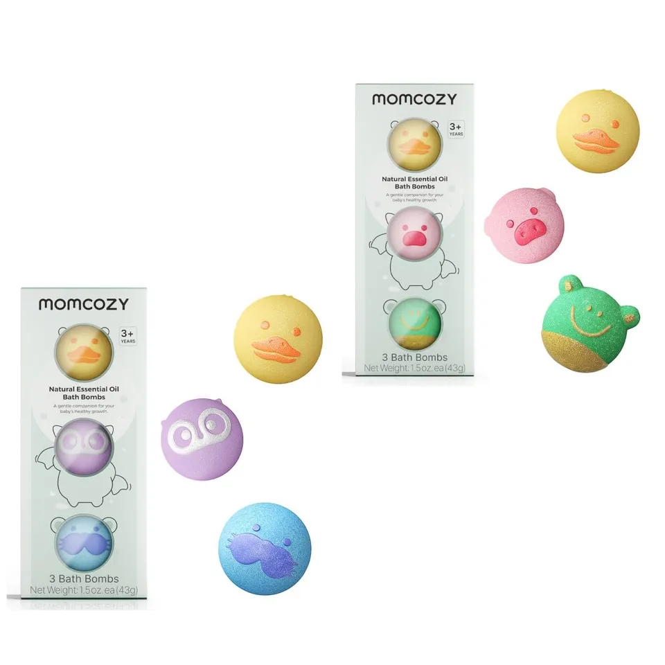 momcozy-essential-oil-bath-bombs-6-pack-cute-animal-shapes-natural-organic-for-k image 1