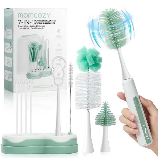 momcozy-7-in-1-electric-baby-bottle-brush-set-with-drying-rack-dual-rotation-usb image 1