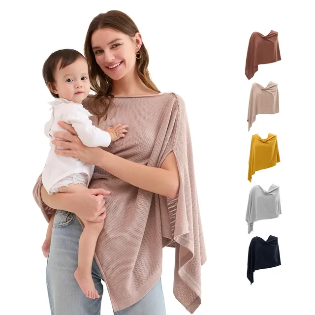 momcozy-nursing-cover-for-breastfeeding-soft-privacy-poncho-multi-use-nursing-sh image 1