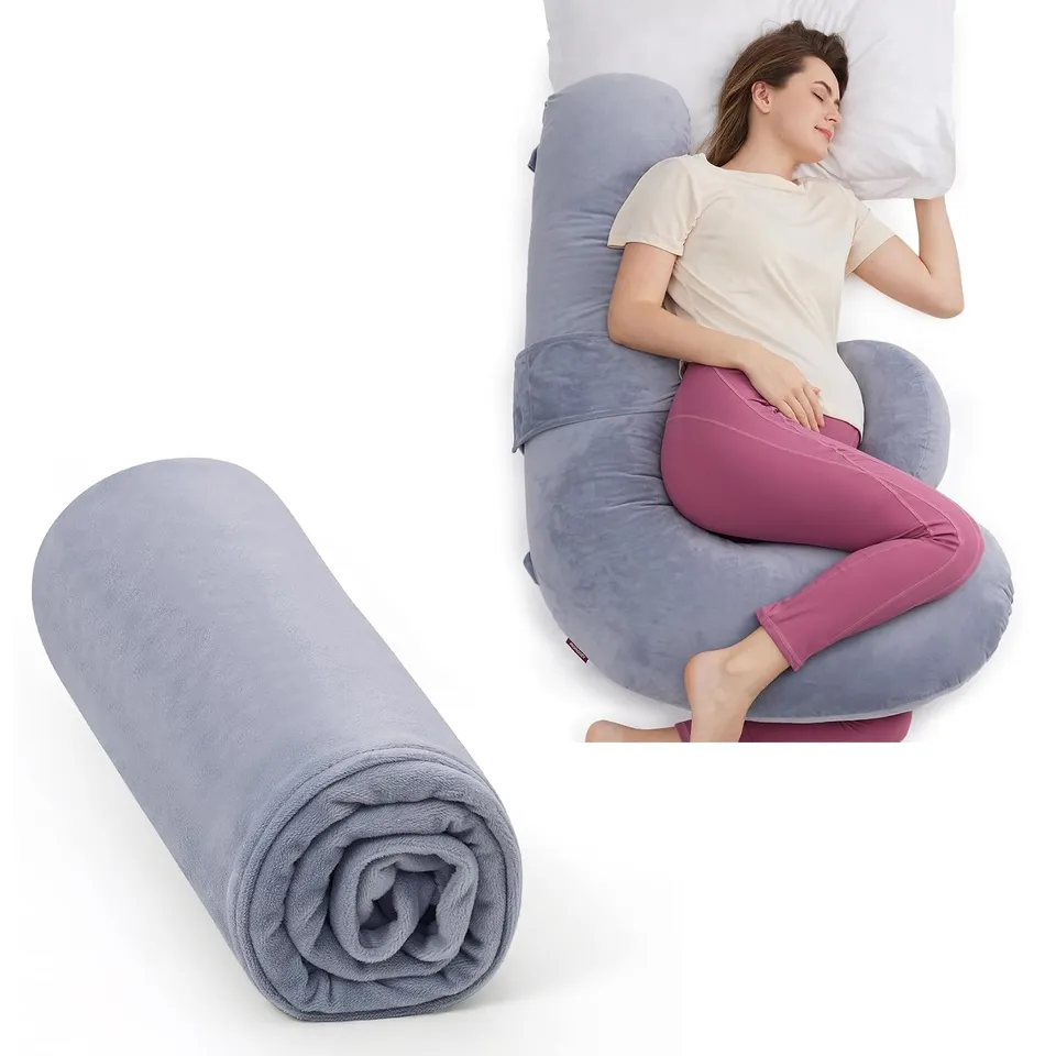 momcozy-f-shaped-pregnancy-pillow-with-replacement-cover image 1