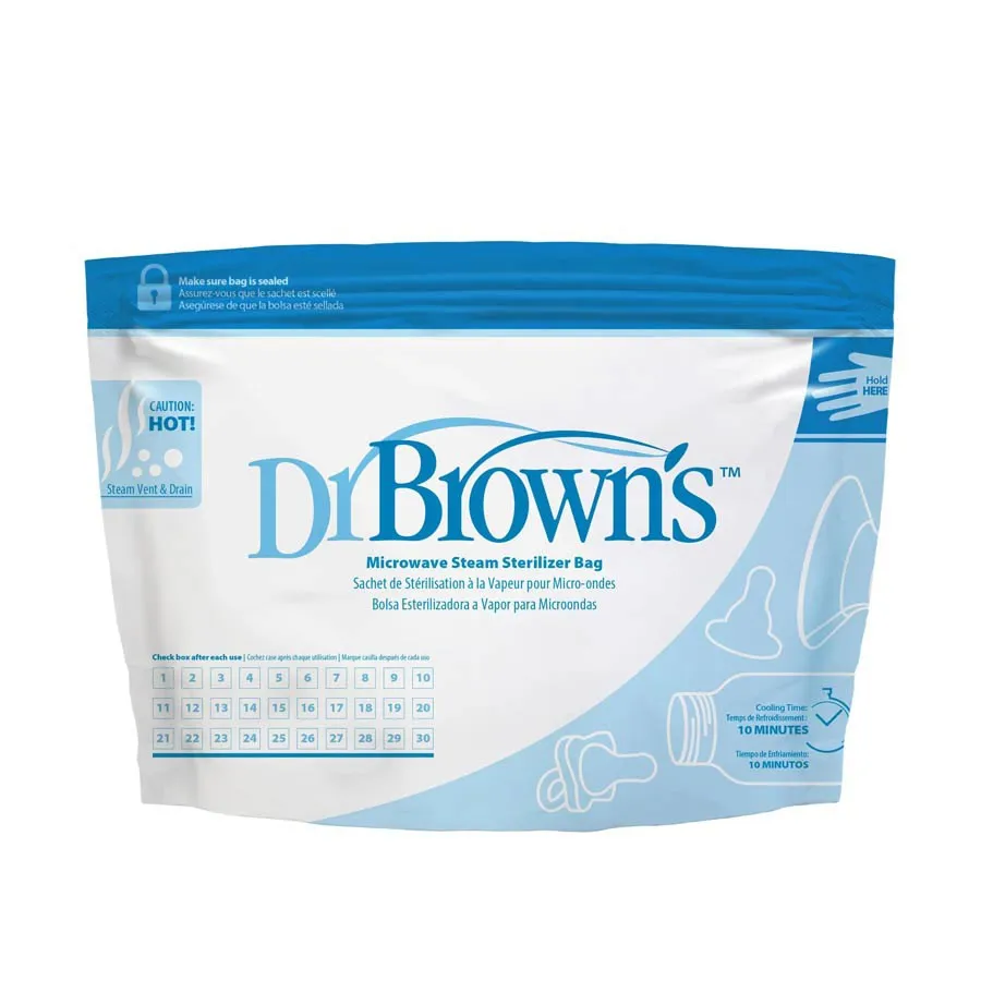 dr-brown-s-microwave-steam-sterilizer-bags-5-pack-90-second-sterilization-reusab image 1