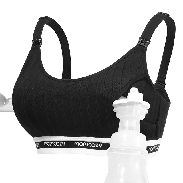 momcozy-seamless-pumping-bra-hands-free-comfortable-nursing-pumping-bra-large-bl image 1