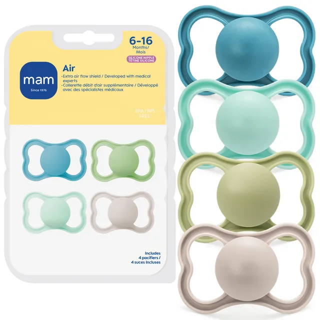 mam-air-pacifier-6-16-months-extra-air-flow-for-sensitive-skin-4-pack image 1