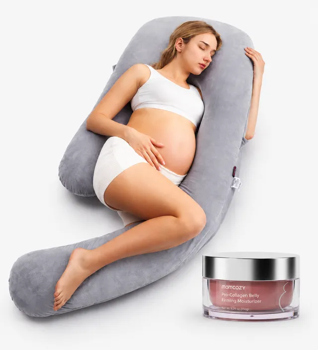 momcozy-pregnancy-comfort-bundle-stretch-mark-cream-pregnancy-pillow image 1