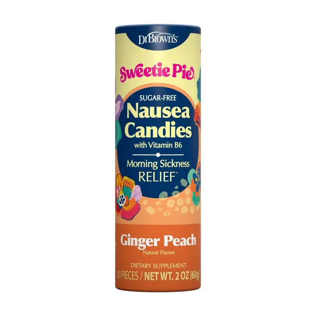 sweetie-pie-nausea-candies-ginger-peach-vitamin-b6-real-ginger-extract image 1