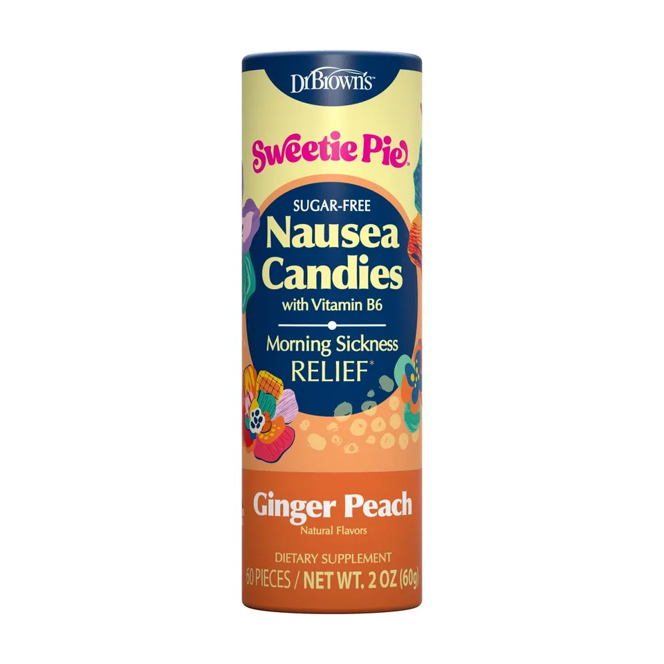 sweetie-pie-nausea-candies-ginger-peach-vitamin-b6-real-ginger-extract image 1