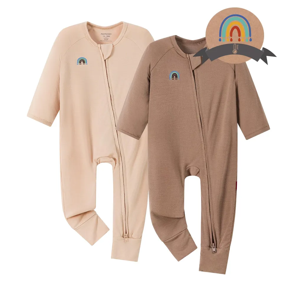 momcozy-unisex-baby-pajamas-2-pack-bamboo-viscose-footies image 1