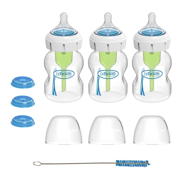 dr-brown-s-wide-neck-specialty-feeding-system-bottle-level-1-3-pack-5oz-150-ml image 1