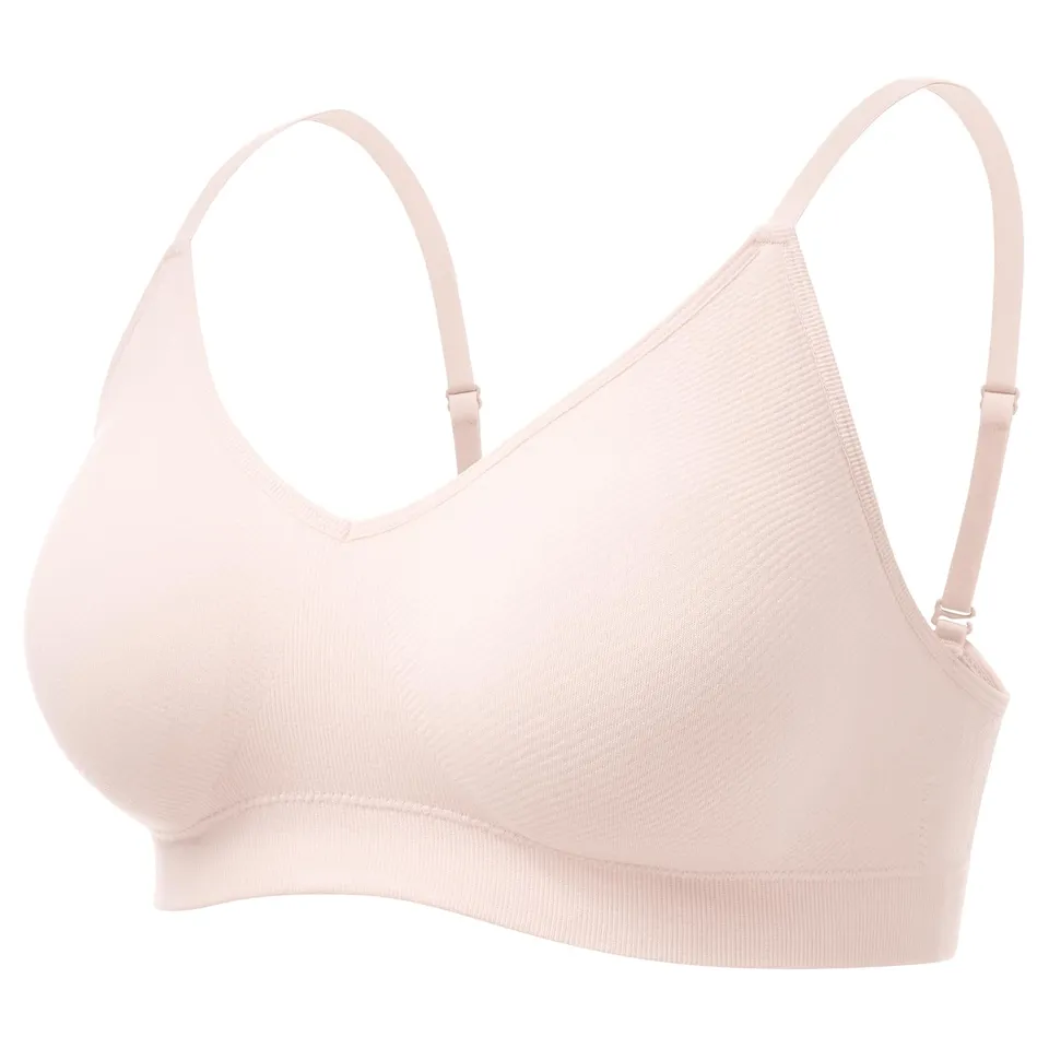 momcozy-seamless-v-neck-wireless-nursing-bra-for-breastfeeding-sleep-maternity-b image 1
