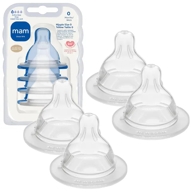mam-anti-colic-extra-slow-flow-nipples-fits-all-mam-bottles-4-pack image 1
