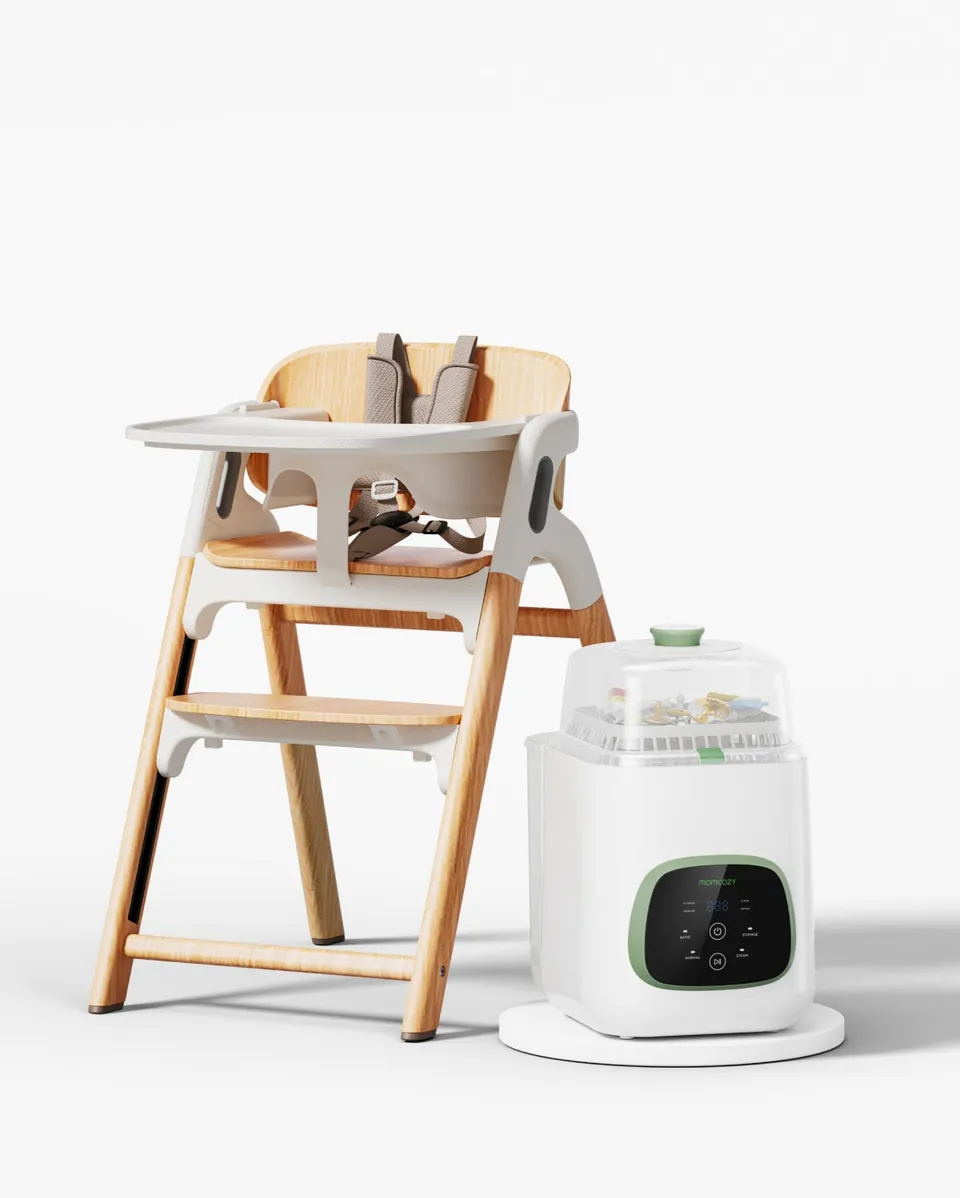 momcozy-feeding-bundle-kleanpal-pro-bottle-washer-dinerpal-high-chair image 1