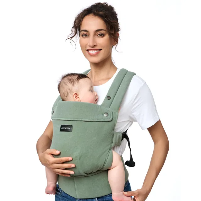momcozy-baby-carrier-with-cotton-linen-ergonomic-design-7-45-lbs-sage-green image 1