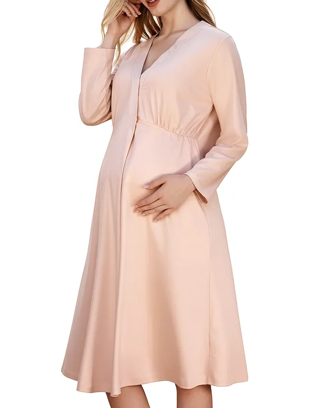 momcozy-women-s-nursing-maternity-nightgown-for-breastfeeding-soft-breathable-bu image 1