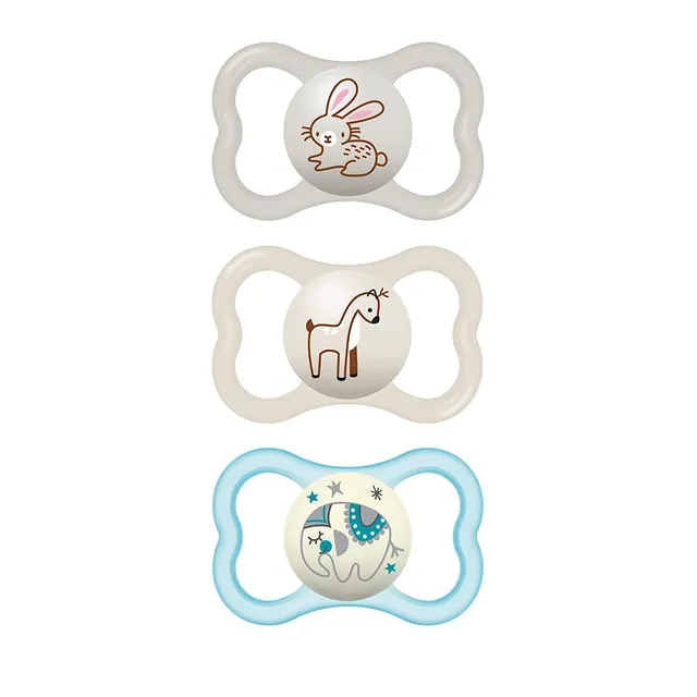 mam-air-night-day-baby-pacifier-for-sensitive-skin-glow-in-the-dark-3-pack-6-16- image 1