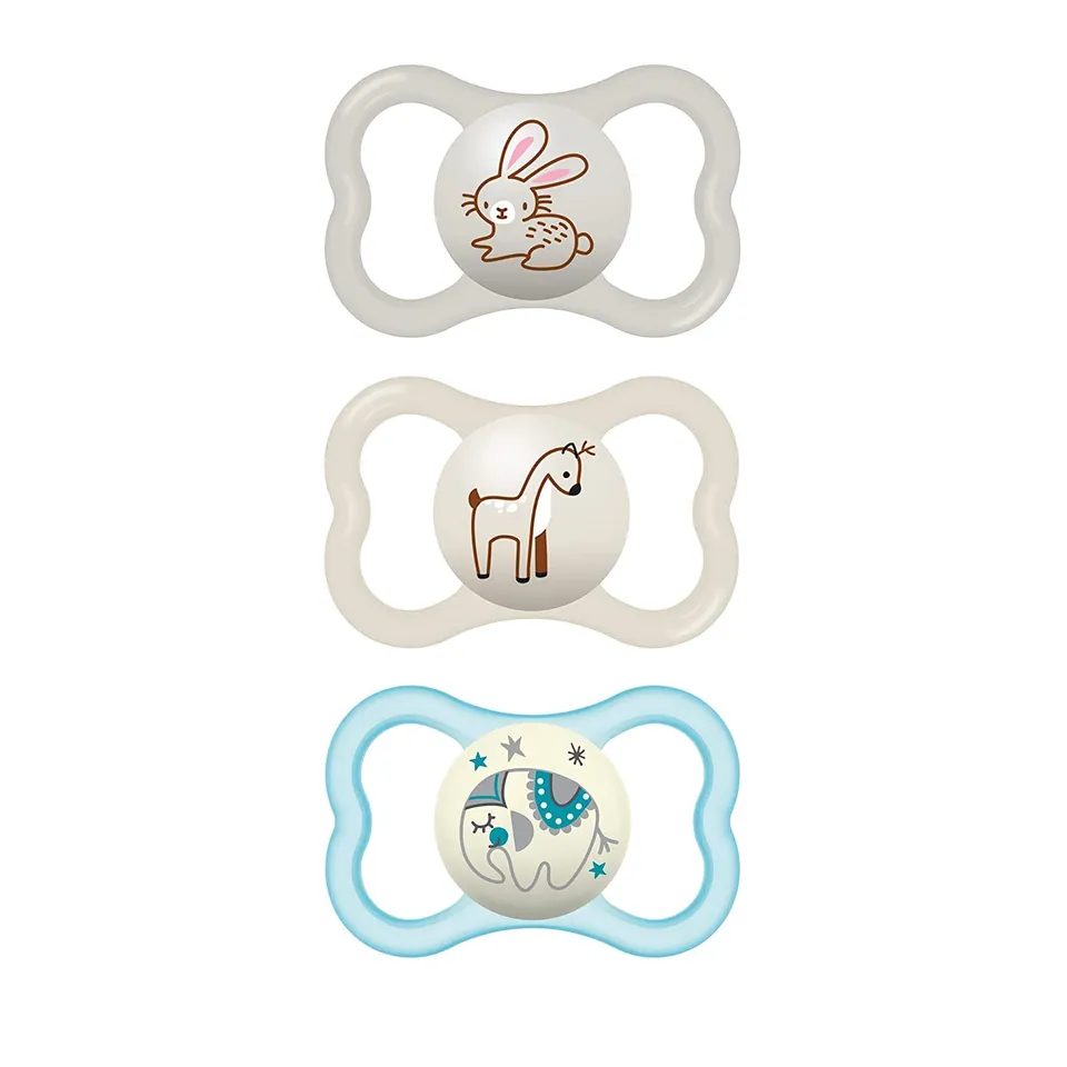 mam-air-night-day-baby-pacifier-for-sensitive-skin-glow-in-the-dark-3-pack-6-16- image 1