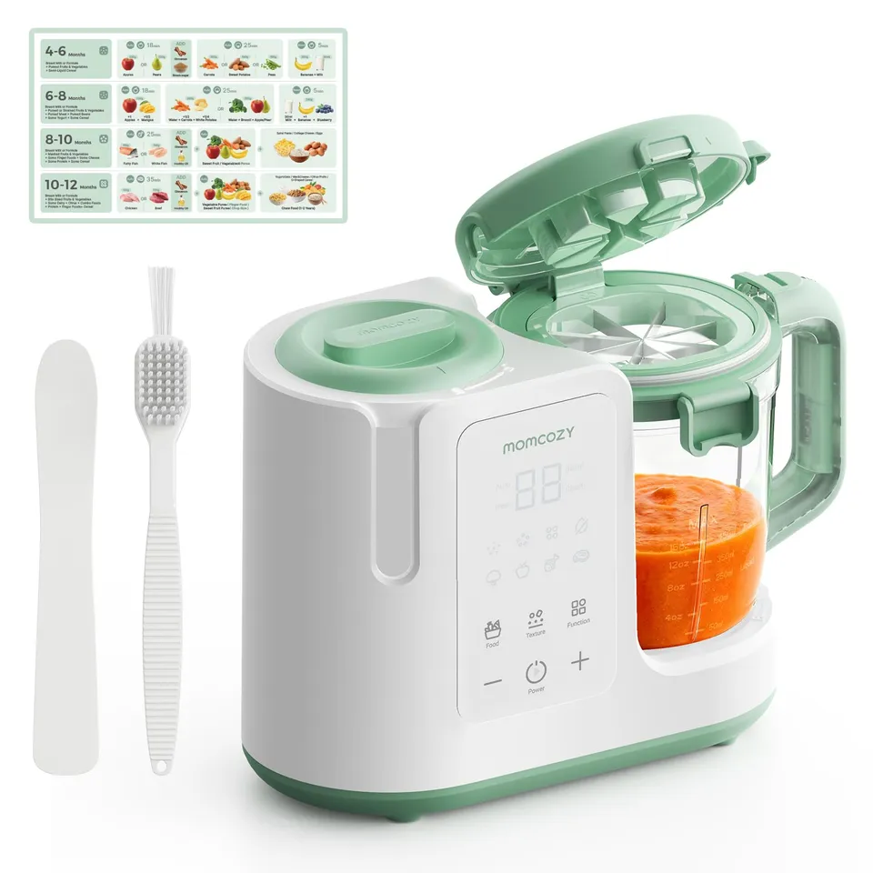 momcozy-automeal-baby-food-maker-one-step-steam-blend-15oz-cup-6-blade-self-clea image 1
