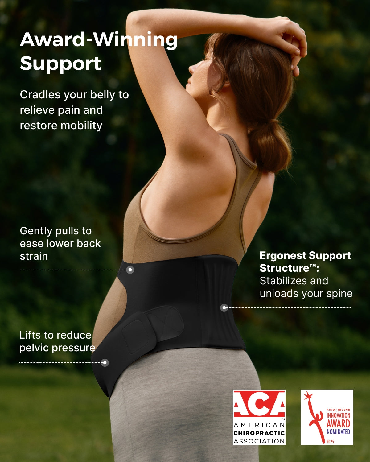 momcozy-bumpease-ergonomic-maternity-belly-band-black image 2