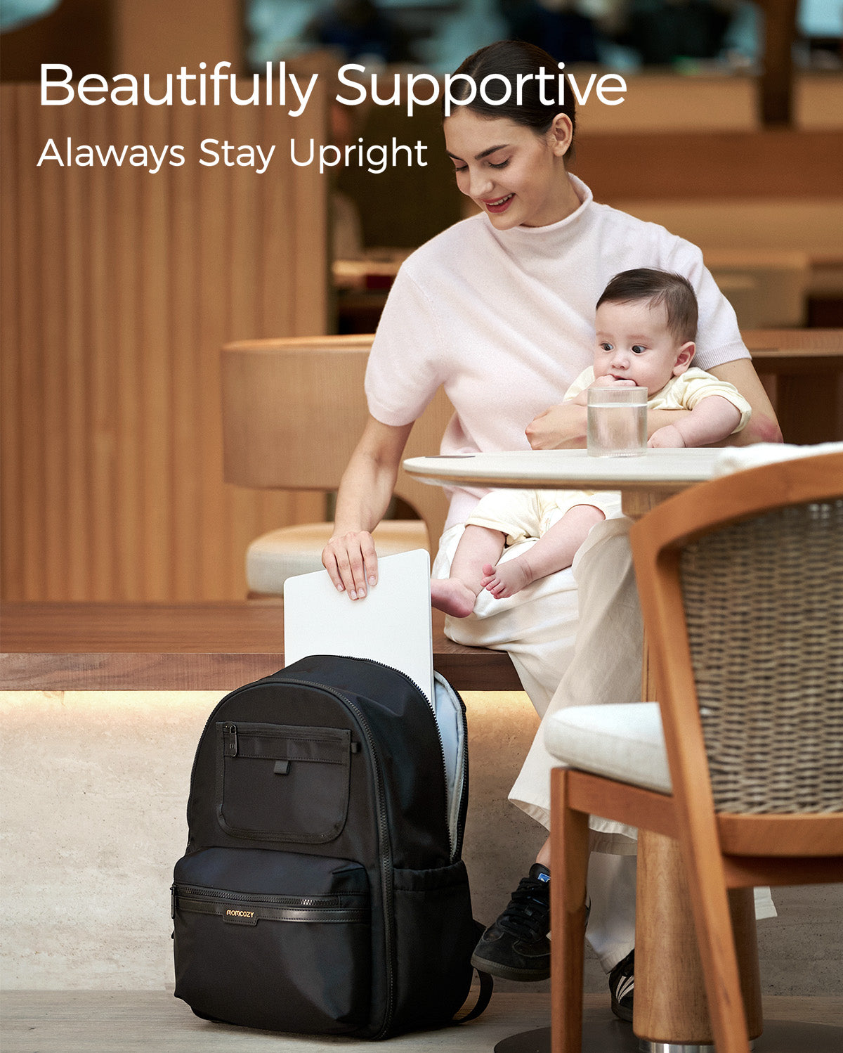 momcozy-urban-diaper-bag-backpack-waterproof-travel-diaper-backpack-with-changin image 6