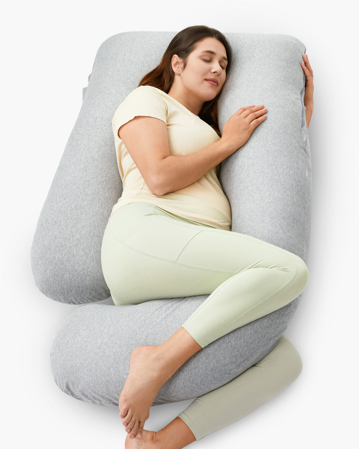 momcozy-huggable-100-cotton-u-shaped-maternity-body-pillow image 1