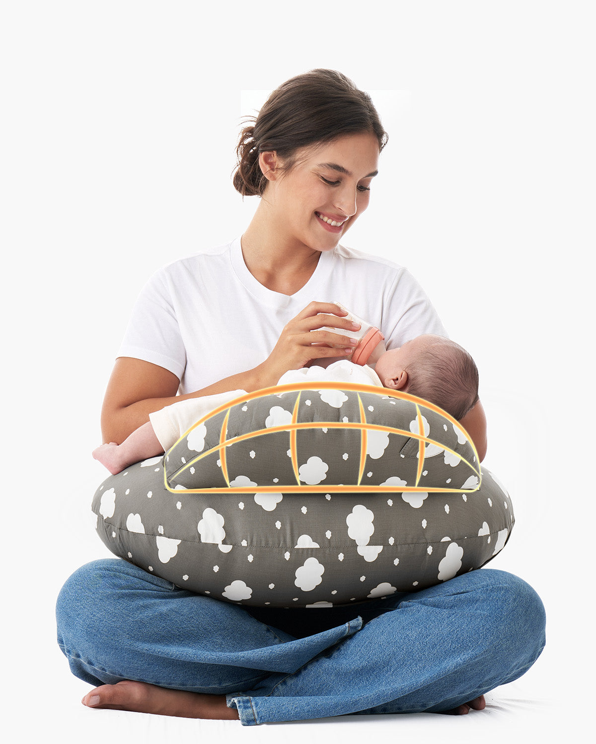 momcozy-multifunctional-and-adjustable-nursing-pillow-light-pink image 3