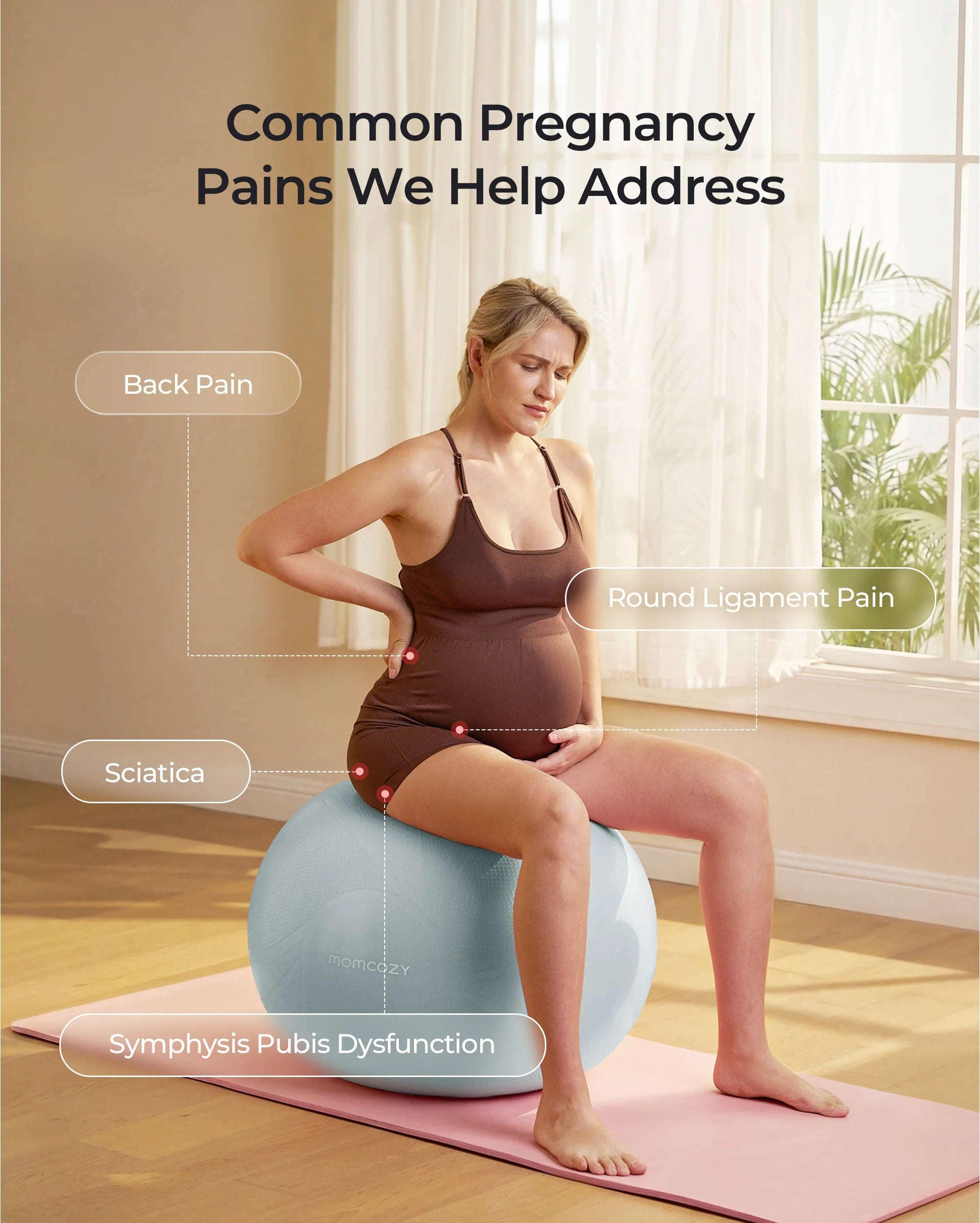 momcozy-birthease-maternity-exercise-ball-glacier-blue image 2