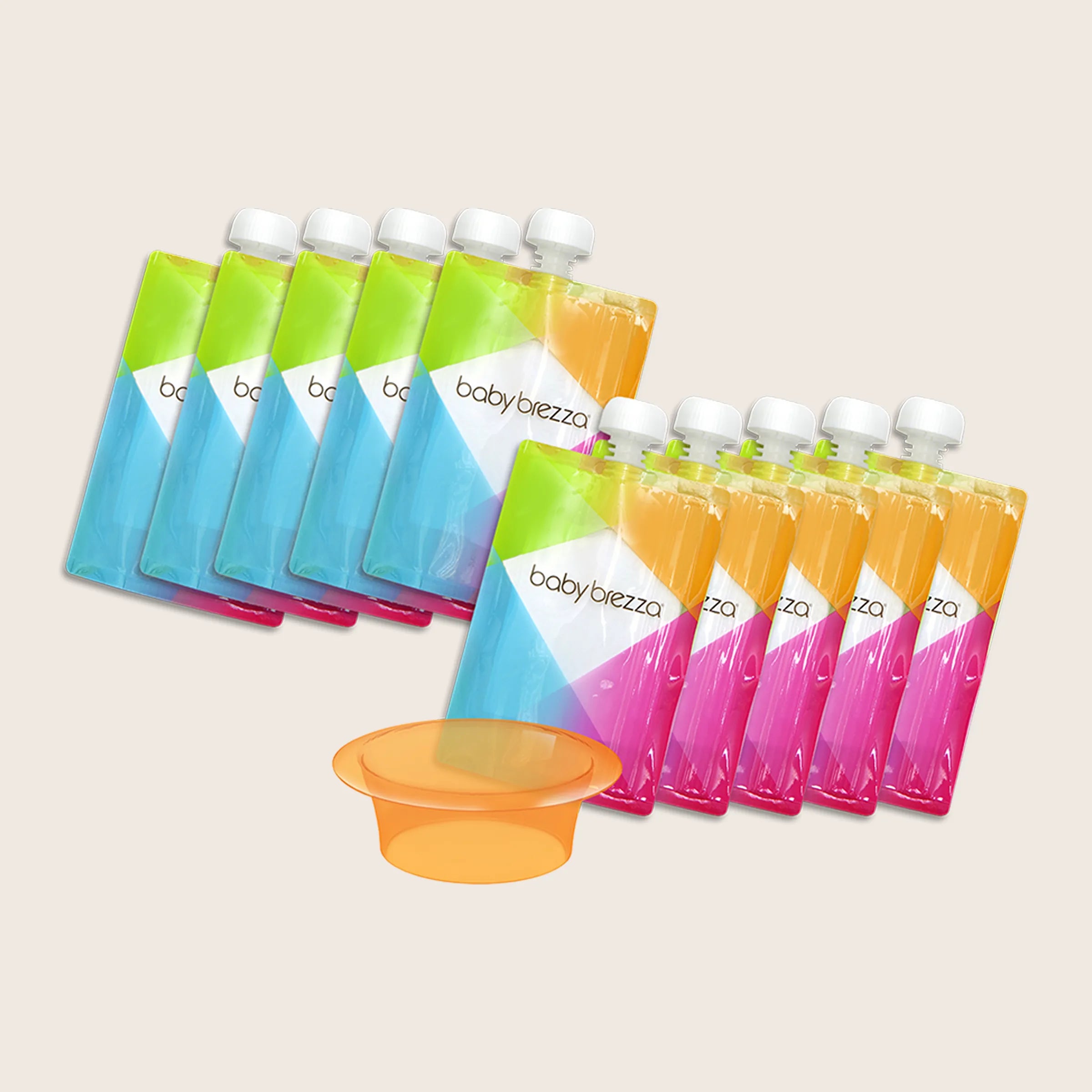 baby-brezza-reusable-baby-food-pouches-10-pack-with-filling-funnel-bpa-free-dish image 1