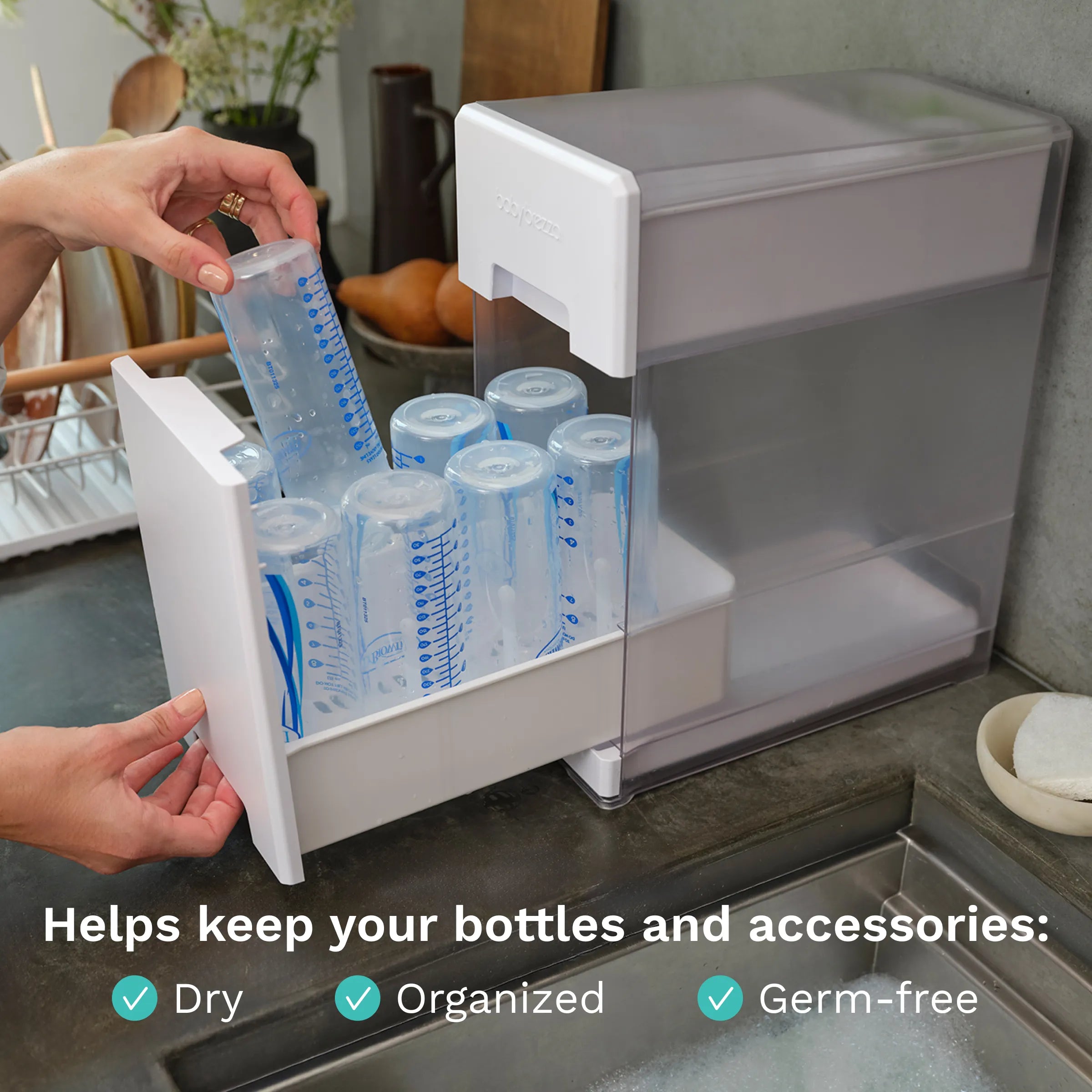 baby-brezza-covered-drying-rack-organizer-holds-8-bottles-any-brand image 3