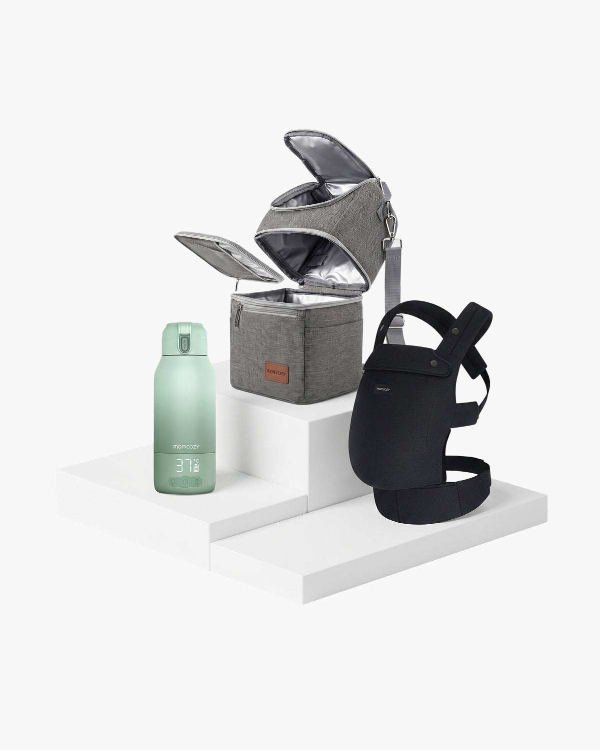 momcozy-on-the-go-bundle-purehug-baby-carrier-breastmilk-cooler-bag-bottle-warme image 1
