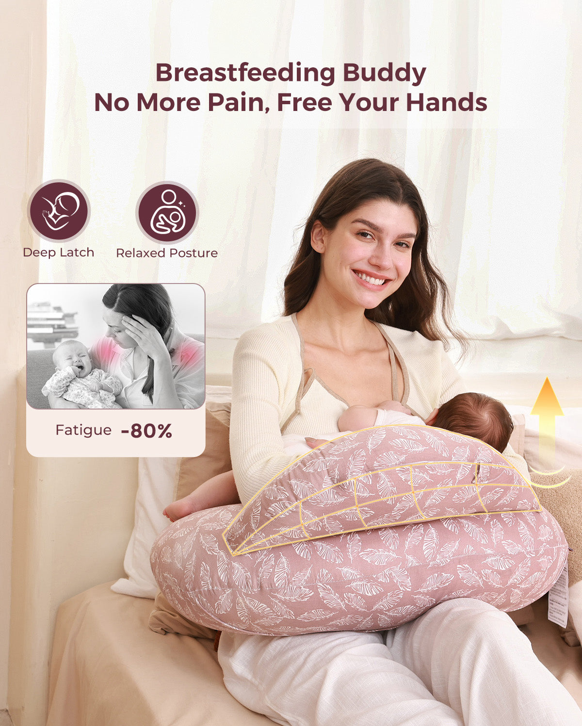 momcozy-multifunctional-and-adjustable-nursing-pillow-light-pink image 7