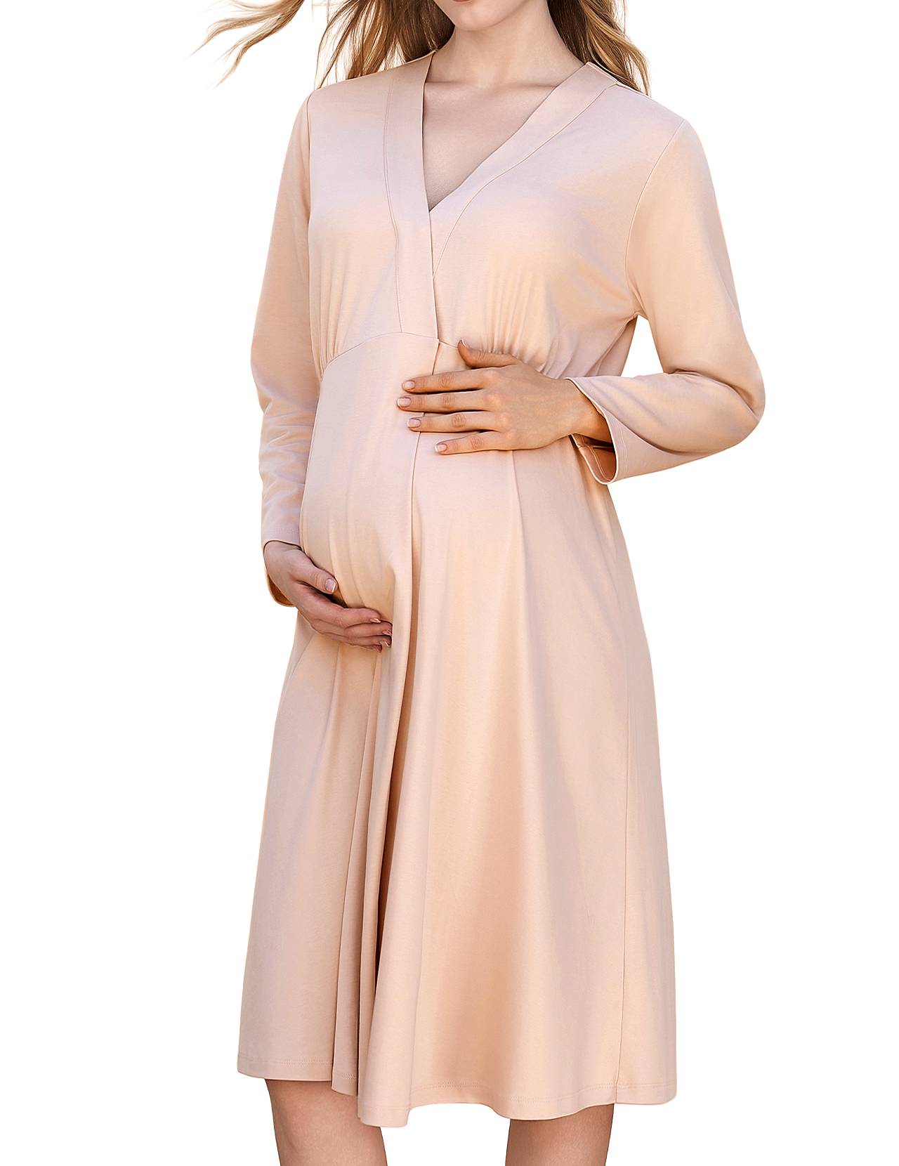 momcozy-women-s-nursing-maternity-nightgown-for-breastfeeding-soft-breathable-bu image 7