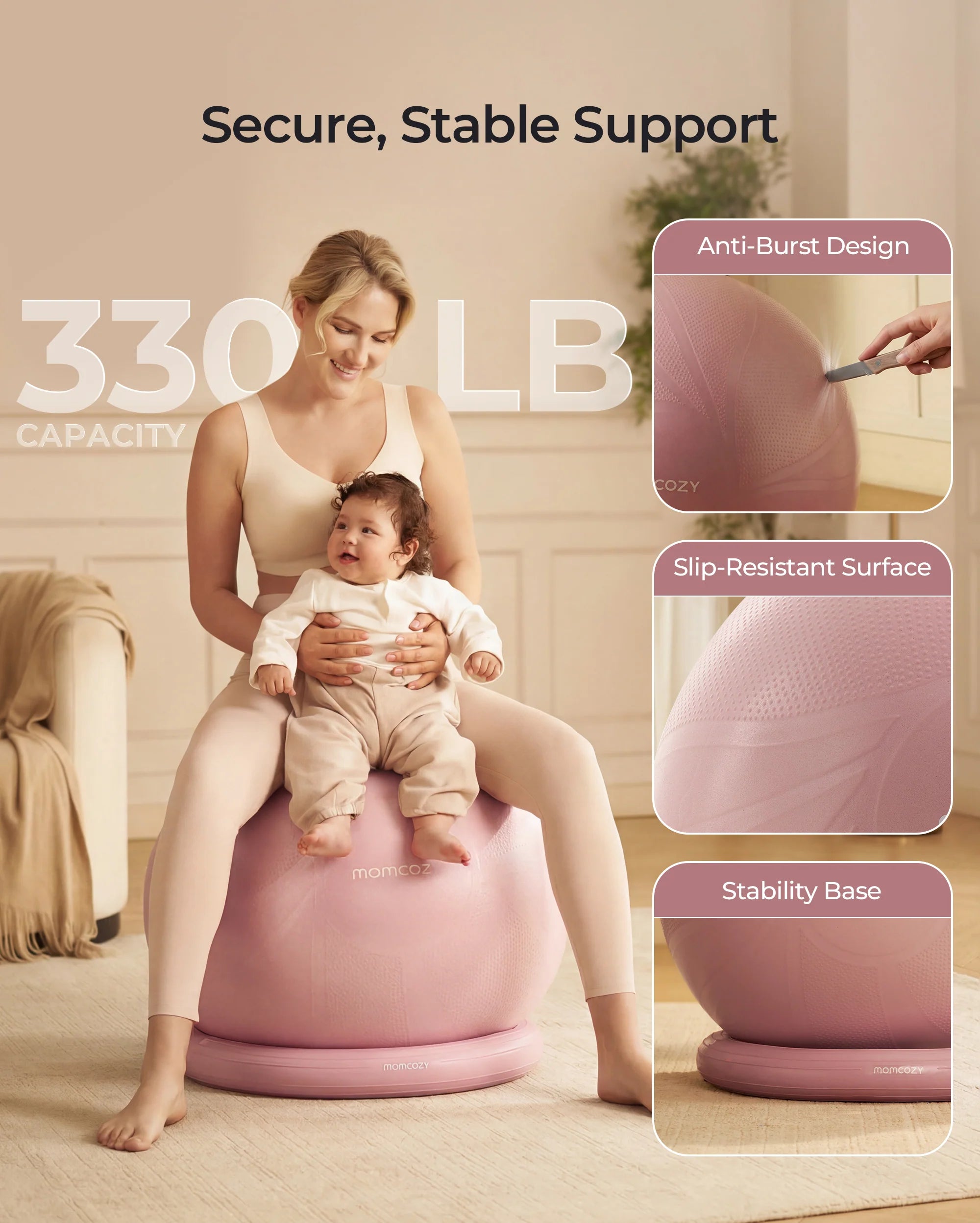 momcozy-pregnancy-essential-bundle-pregnancy-ball-wide-calf-compression-sports-s image 5