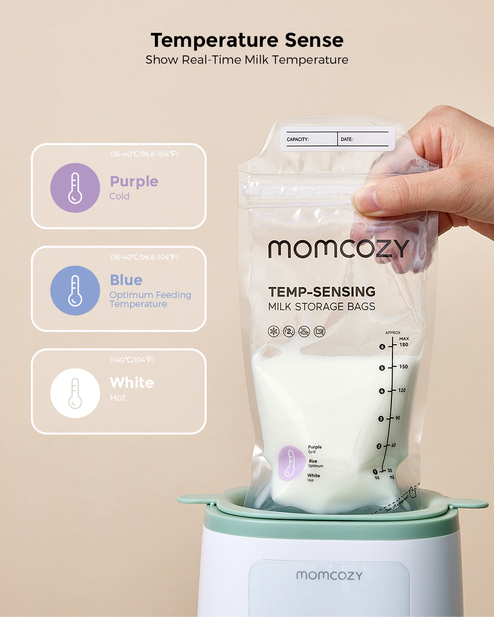 momcozy-6-in-1-fast-baby-bottle-warmer-120-count-breastmilk-storage-bags image 2