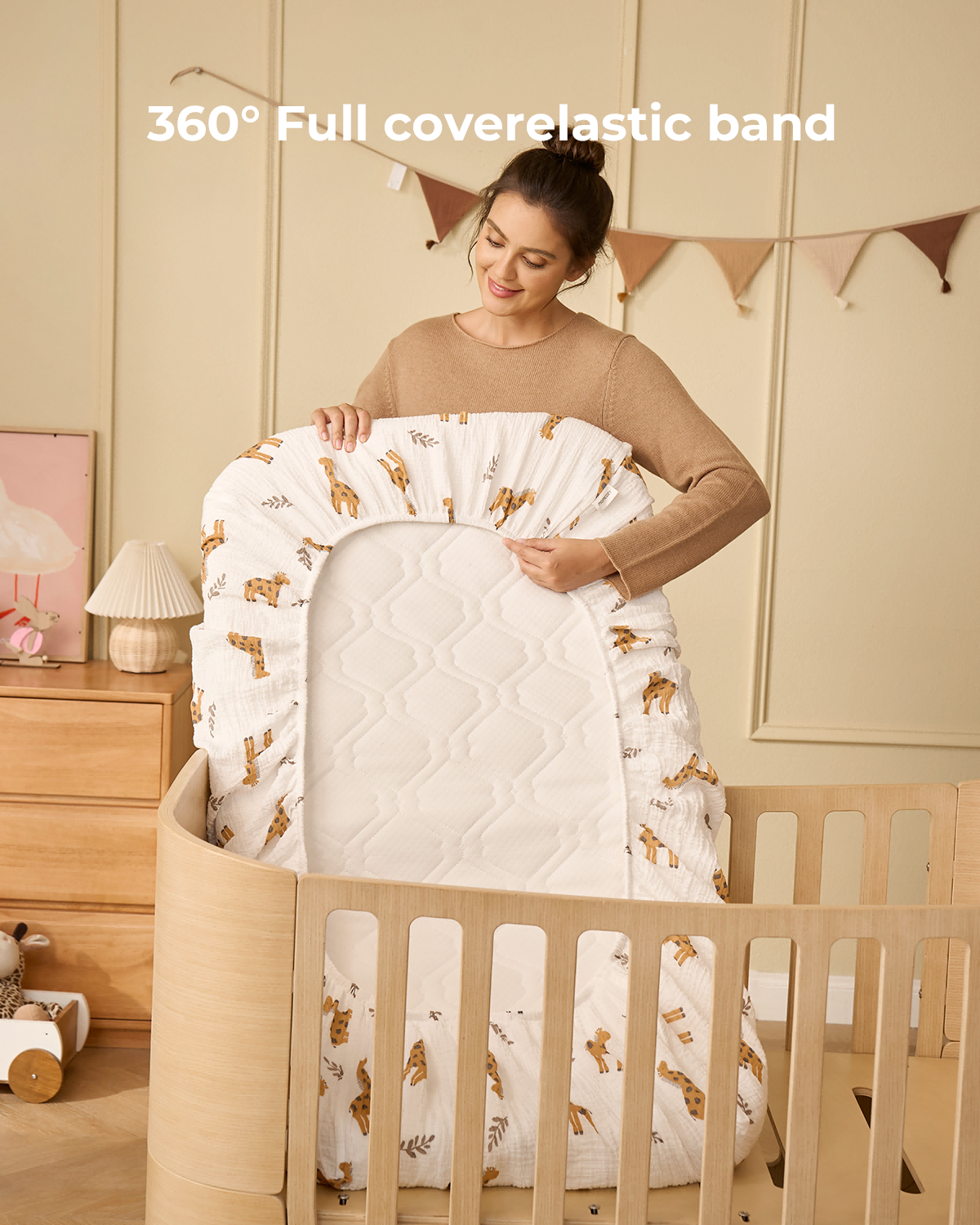 momcozy-muslin-fitted-crib-sheets-2-sizes-bravery-giraffe image 3