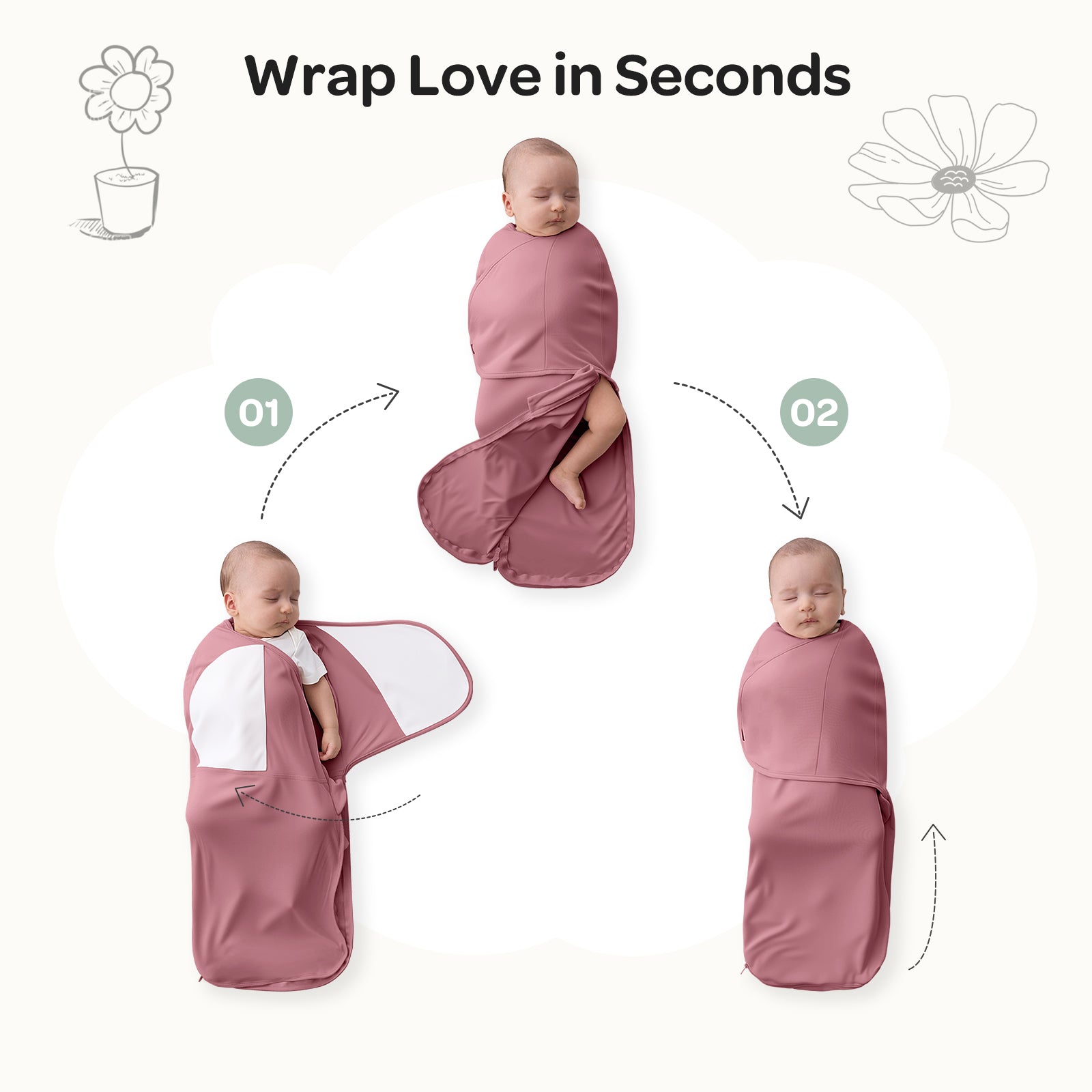 momcozy-baby-sleep-sack-1-5-tog-easy-swaddle-wrap-for-0-3m-bundle image 3