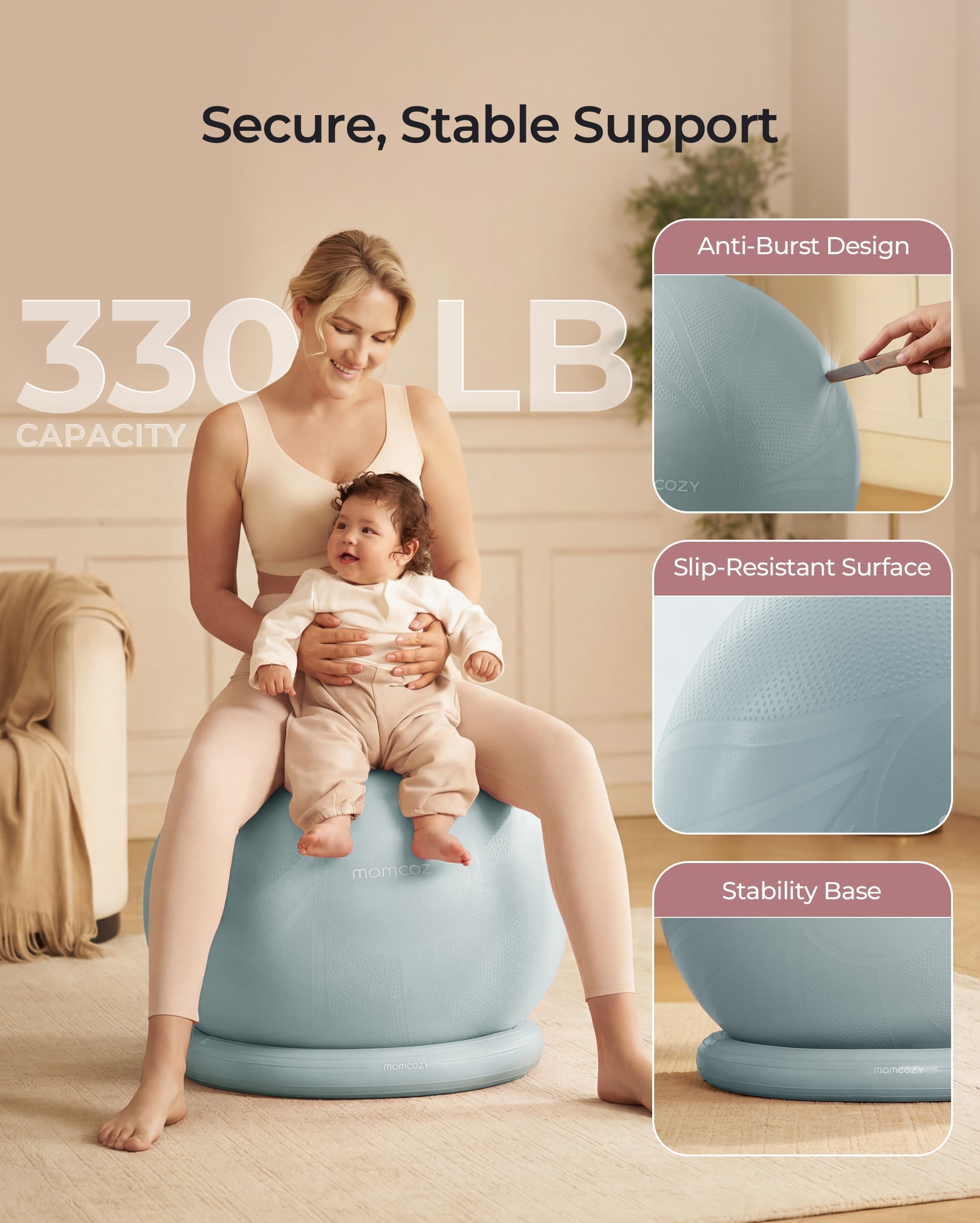 momcozy-birthease-maternity-exercise-ball-glacier-blue image 6