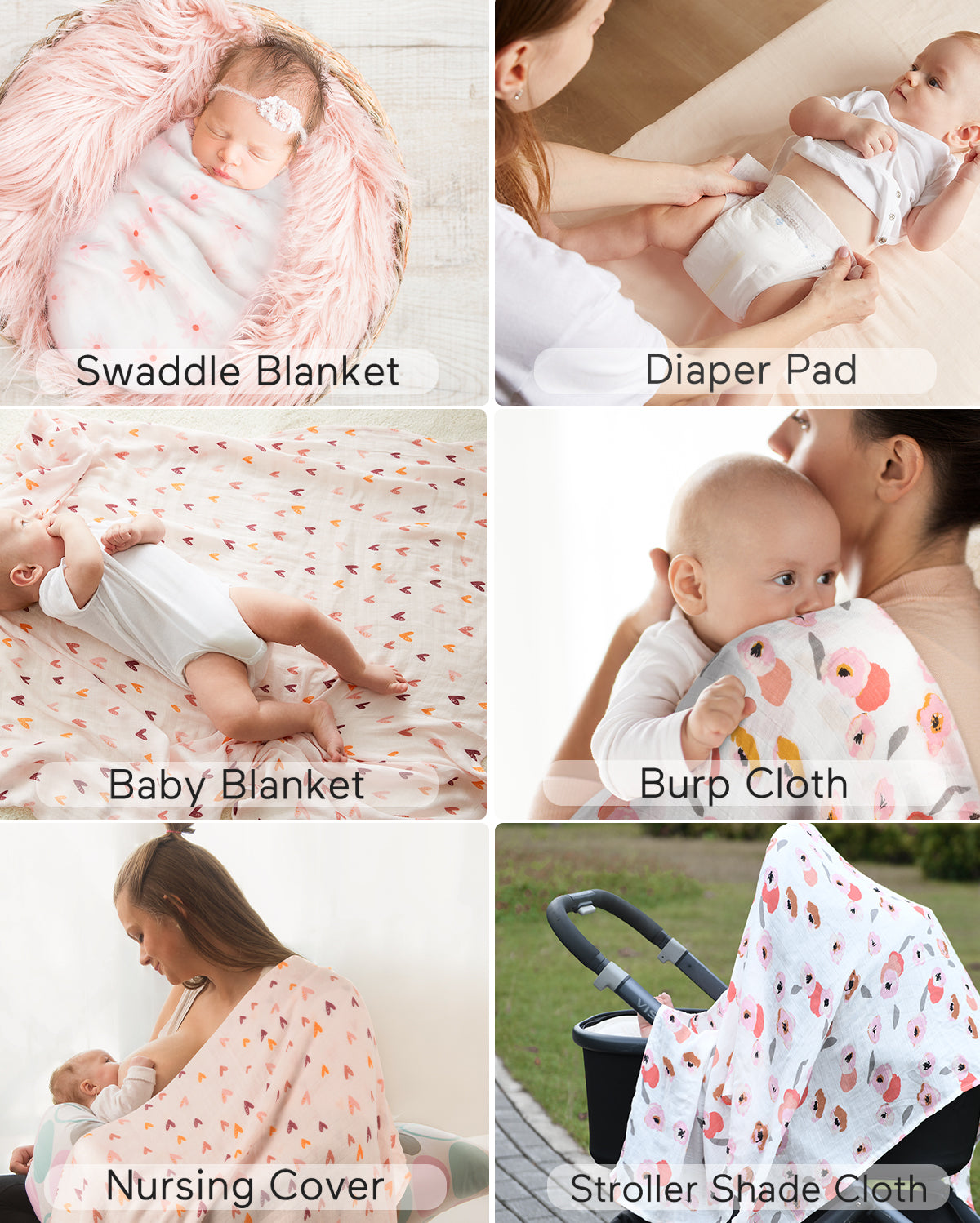 momcozy-softness-swaddle-blankets-heart-flower-4-pack image 5