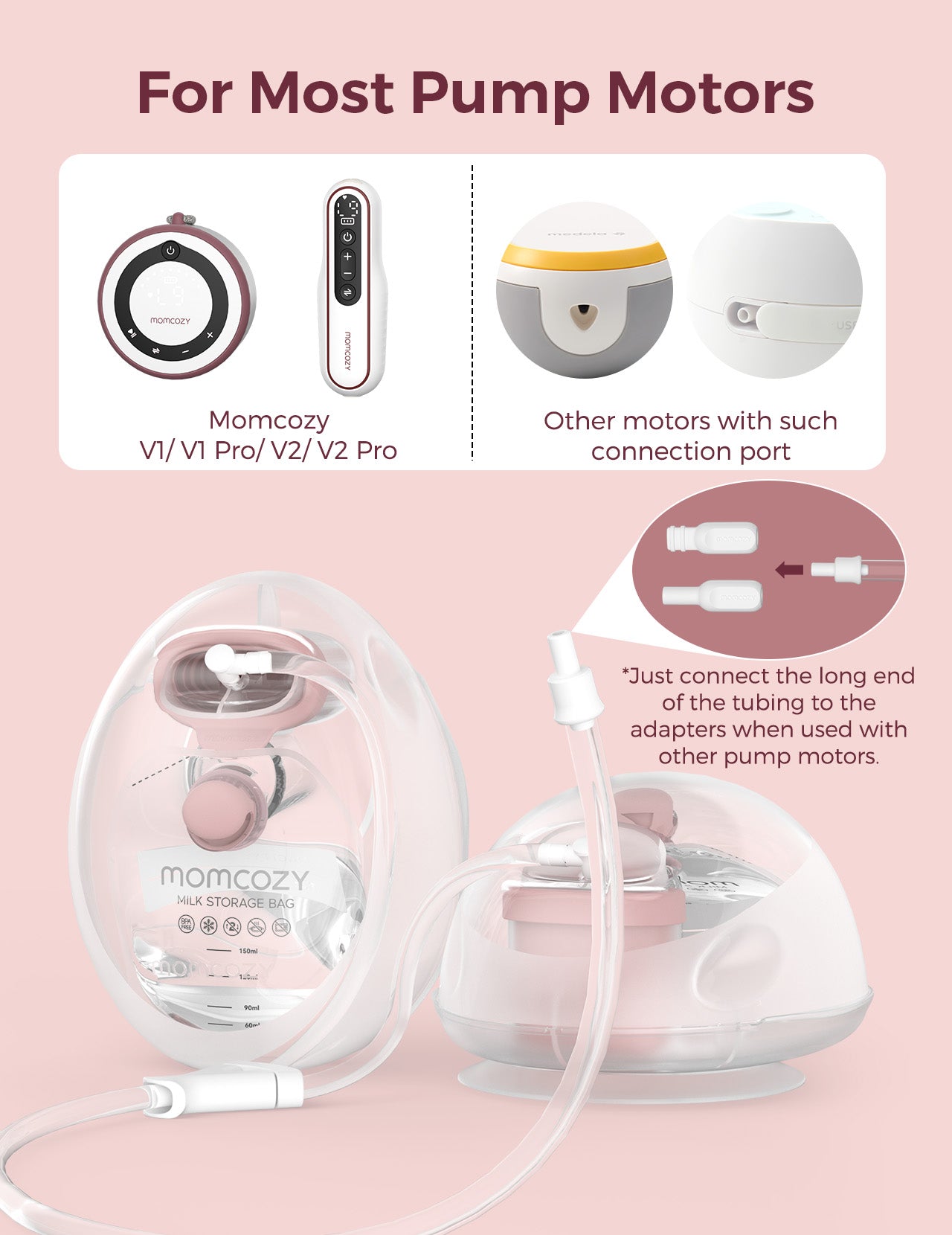 momcozy-wearable-milk-collection-cups-compatible-with-v-series-most-tube-connect image 2
