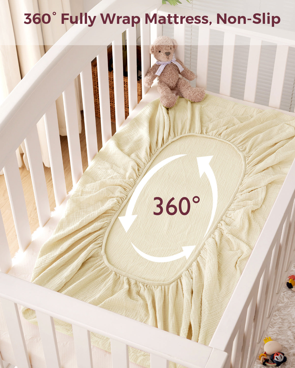 momcozy-muslin-fitted-crib-sheets-2-pack-green-grey image 5