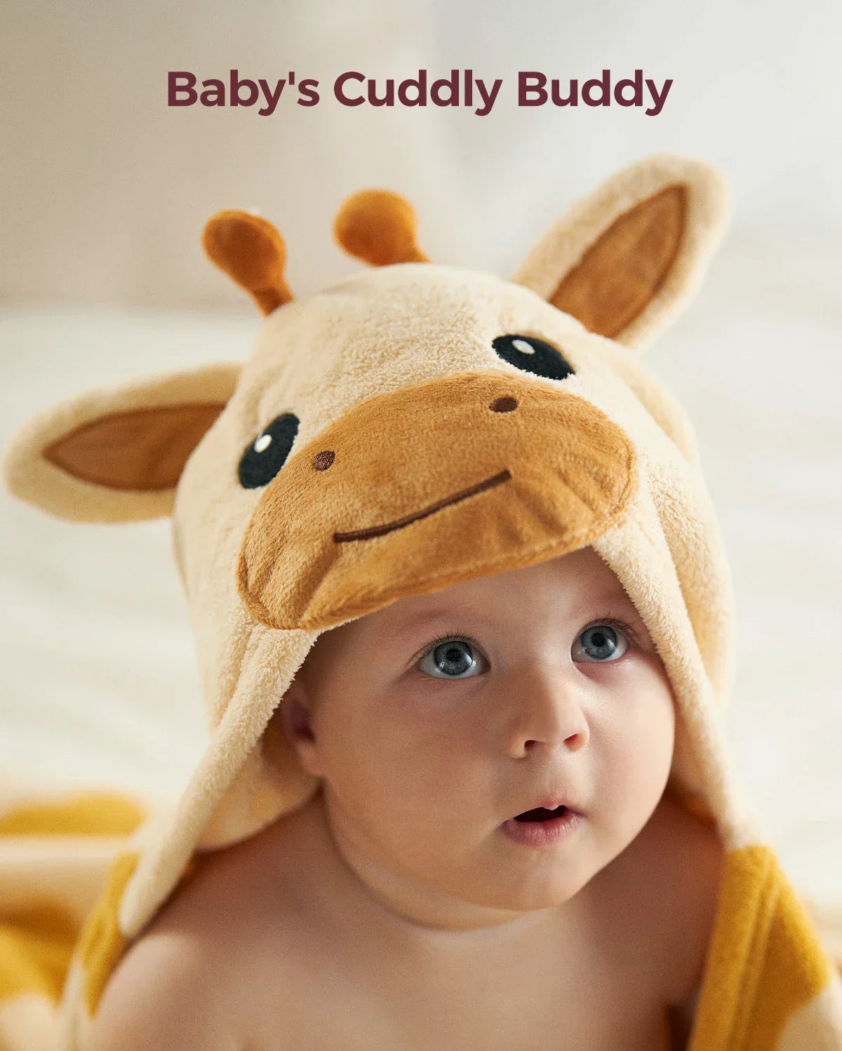 momcozy-coral-fleece-hooded-baby-towel-giraffe-and-rabbit image 7