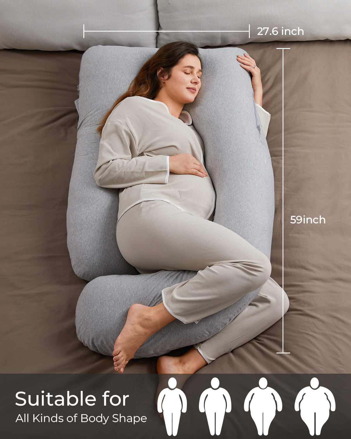 momcozy-huggable-100-cotton-u-shaped-maternity-body-pillow image 3