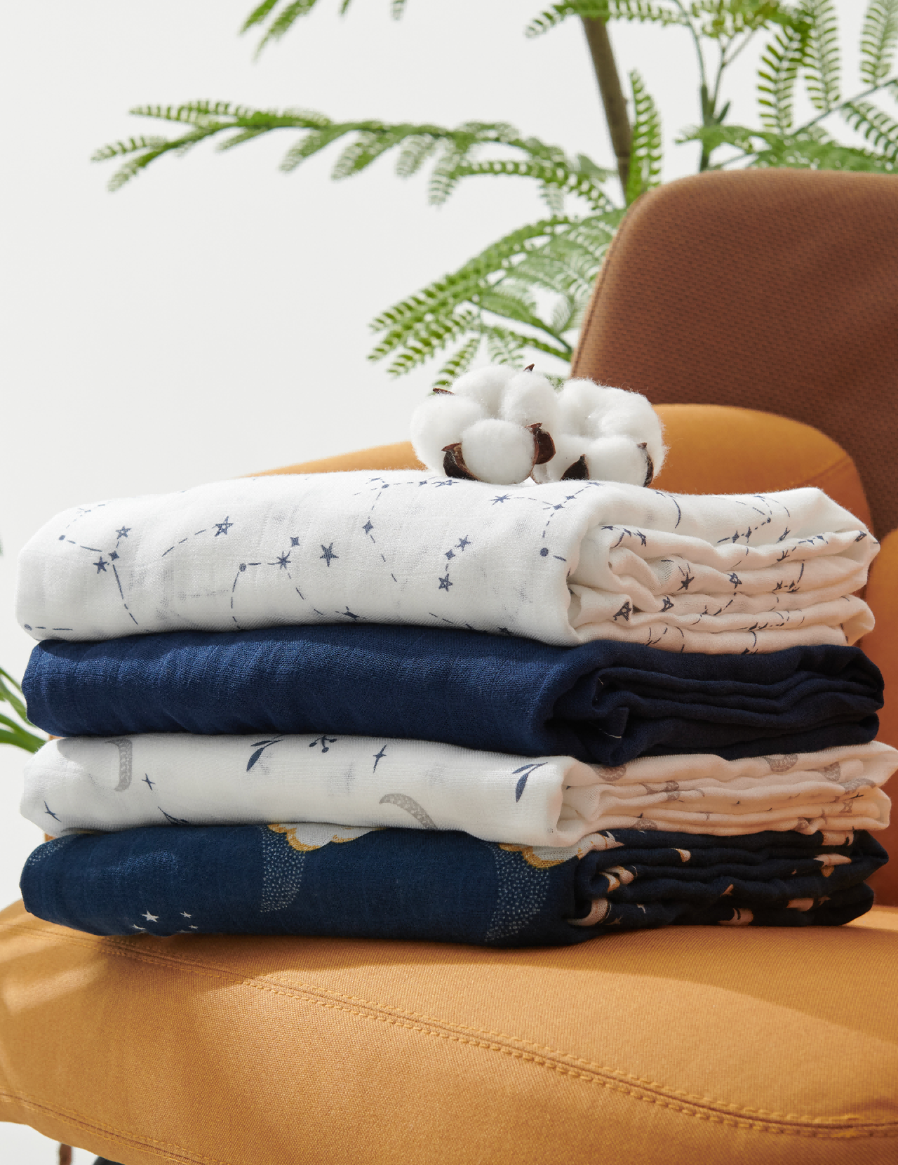 momcozy-softness-swaddle-blankets-midnight-star-clouds-4-pack-ultra-soft-breatha image 2