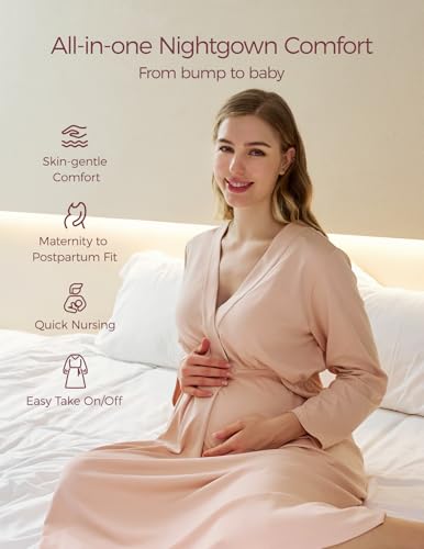 momcozy-nursing-maternity-nightgown-for-breastfeeding-labor-delivery-long-sleeve image 8