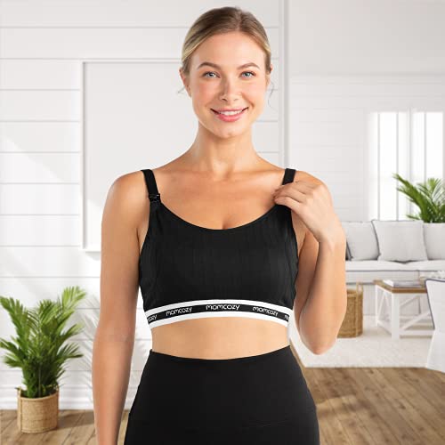 momcozy-seamless-pumping-bra-hands-free-comfortable-nursing-pumping-bra-large-bl image 8