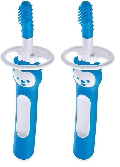 mam-baby-toothbrush-and-gum-massager-3-months-with-safety-shield image 5